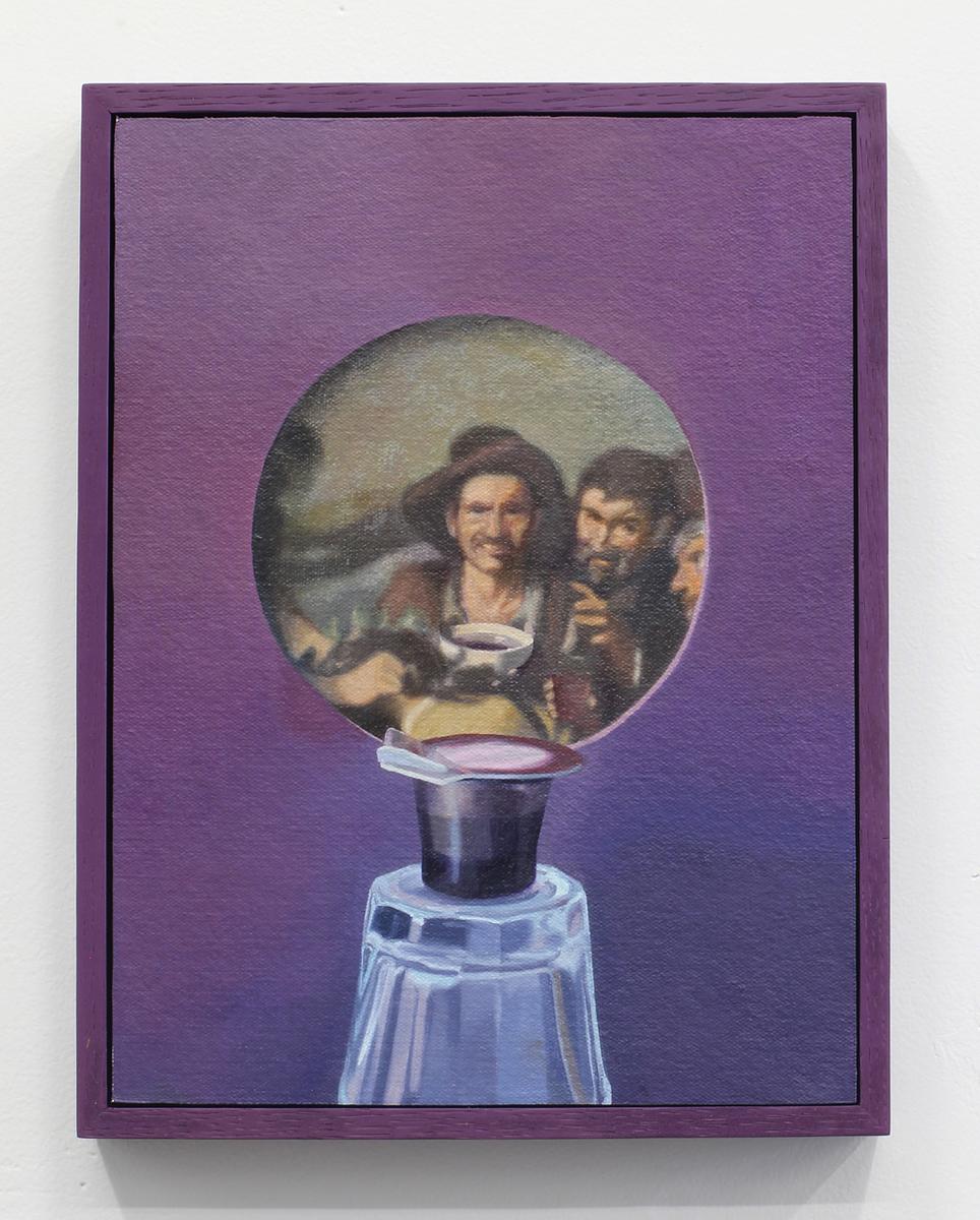 Individual Disposable Communion Cup On Shot Glass In Front Of Velasquez Tossers
